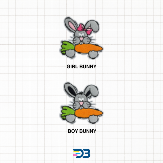 Girl and boy bunny stickers