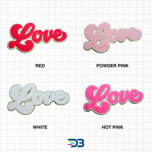 Love in cursive dtf patches